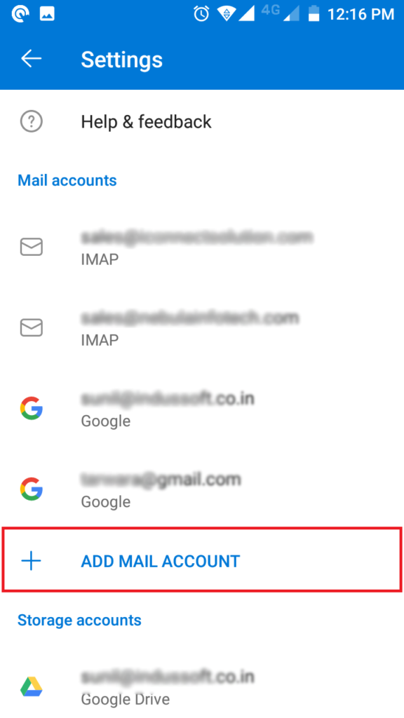 Outlook Mobile Add Email Step 2