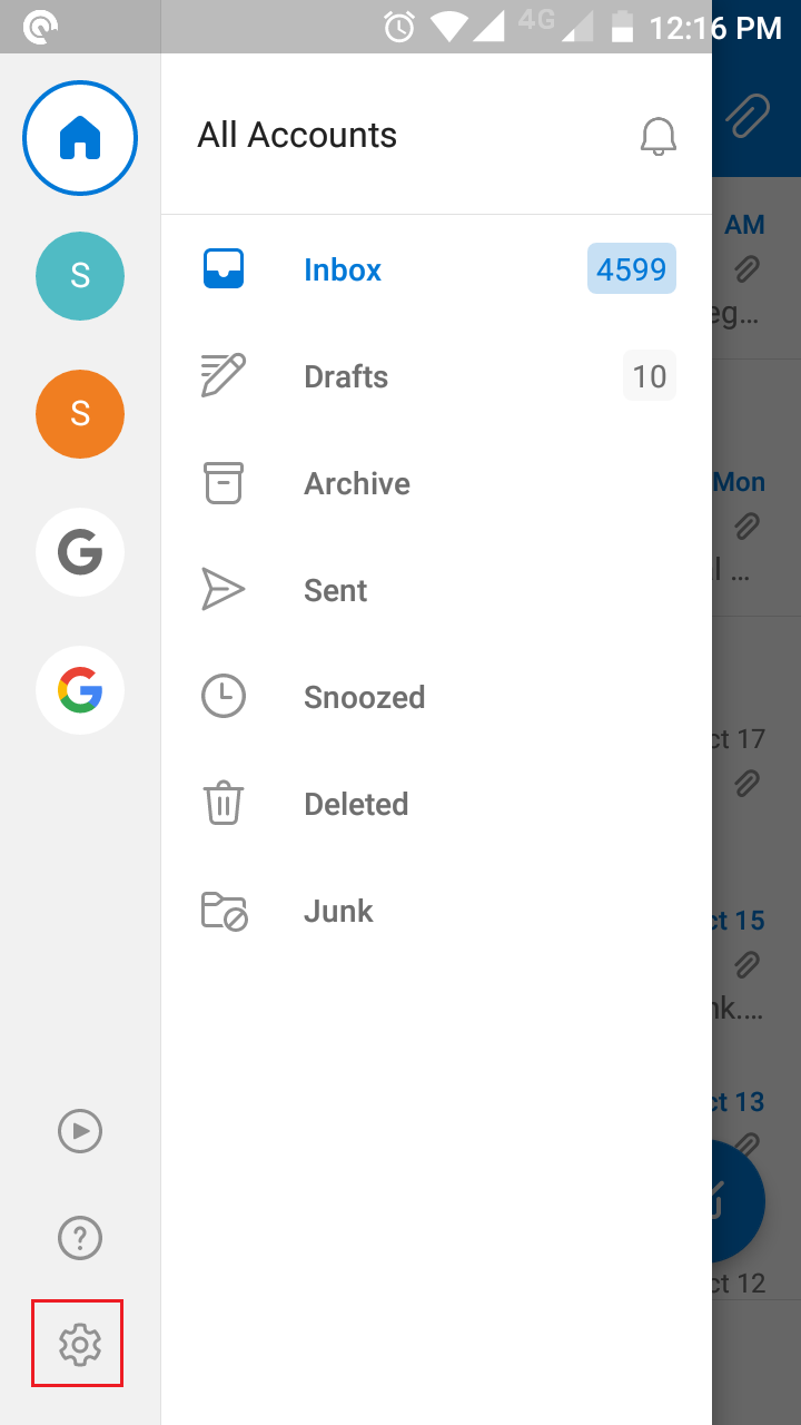 outlook mobile setting icon